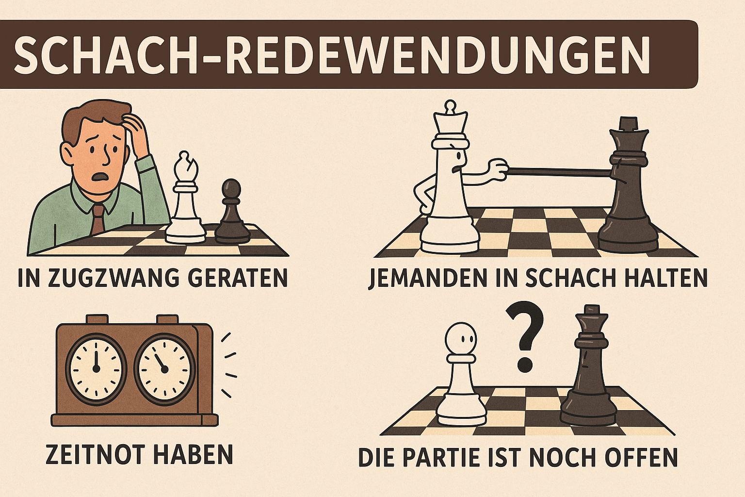 Ein Schachbrett voller Sprichwörter