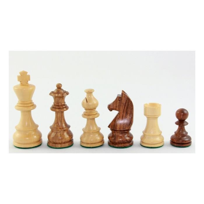 Schachfiguren Staunton-Form, Teak/Buchsbaum, KH 112 mm