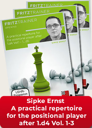 Dies ist ein Bild des Bundles mit den Schachkursen A practical repertoire for the positional player after 1.d4 Vol.1 – 3 von der Firma ChessBase