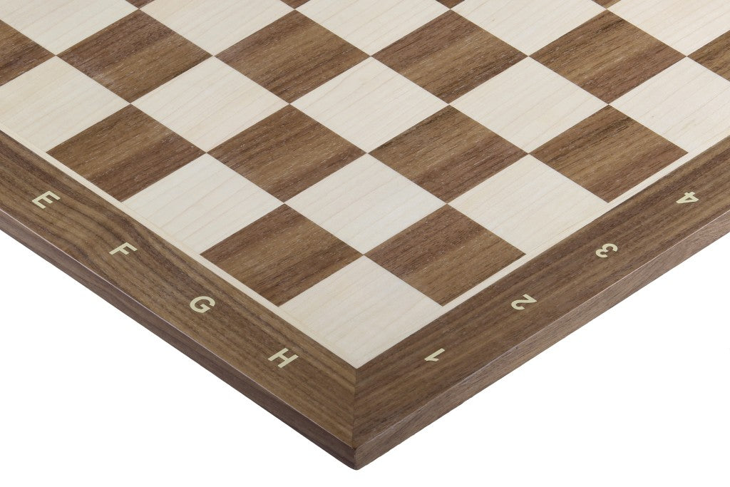 Tournament chessboard made of maple and walnut wood, field size 58 mm