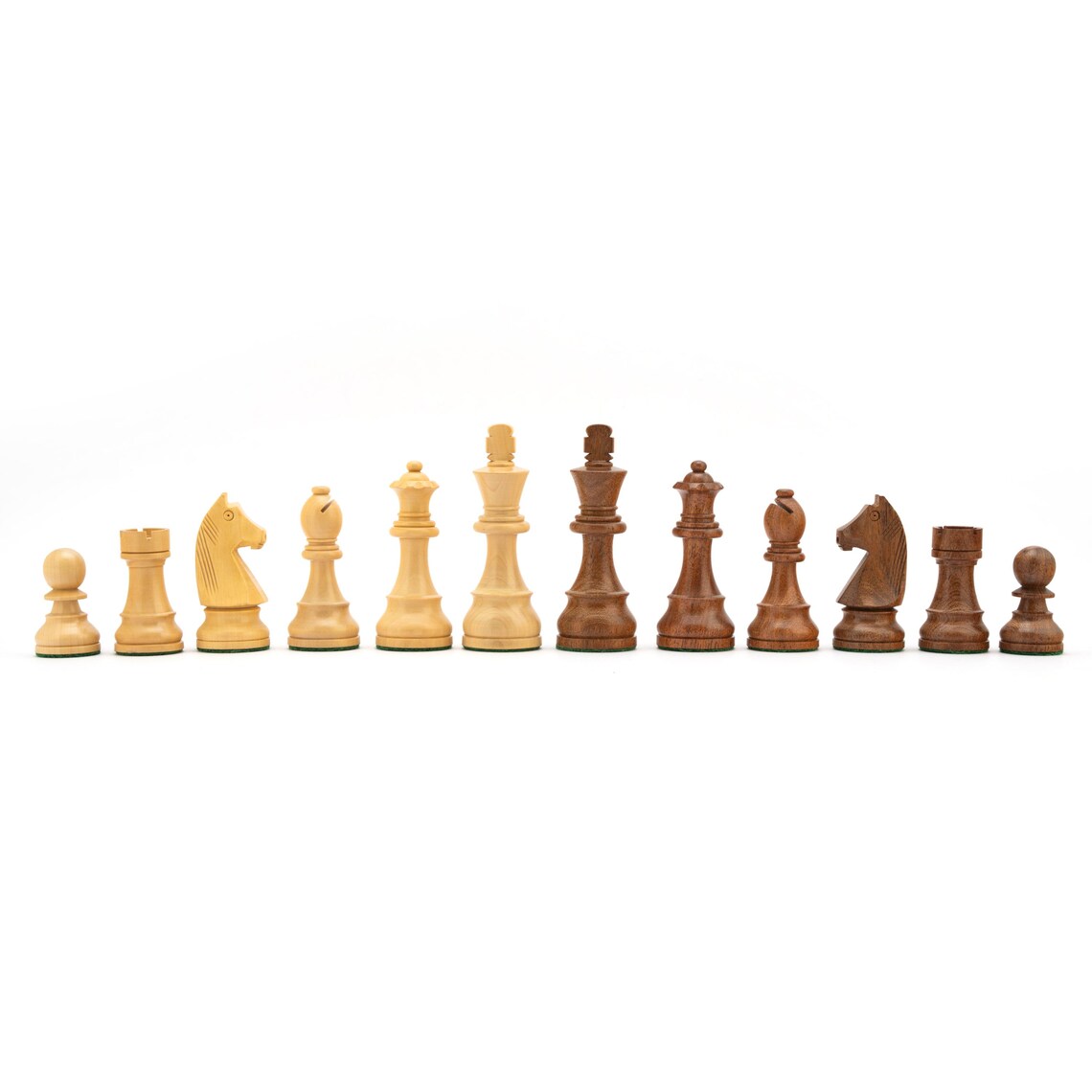 Schachfiguren Staunton aus Sheesham und Buchsbaum – Königshöhe 95 mm – Einzelstück