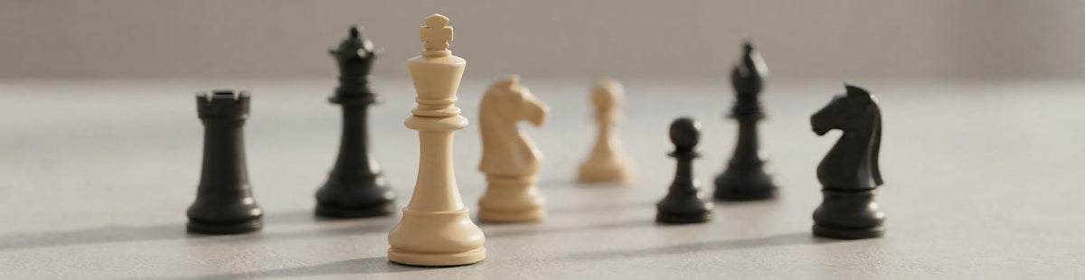 Kunststoff-Schachfiguren 72 mm – klassischer Figurensatz in Beige/Schwarz