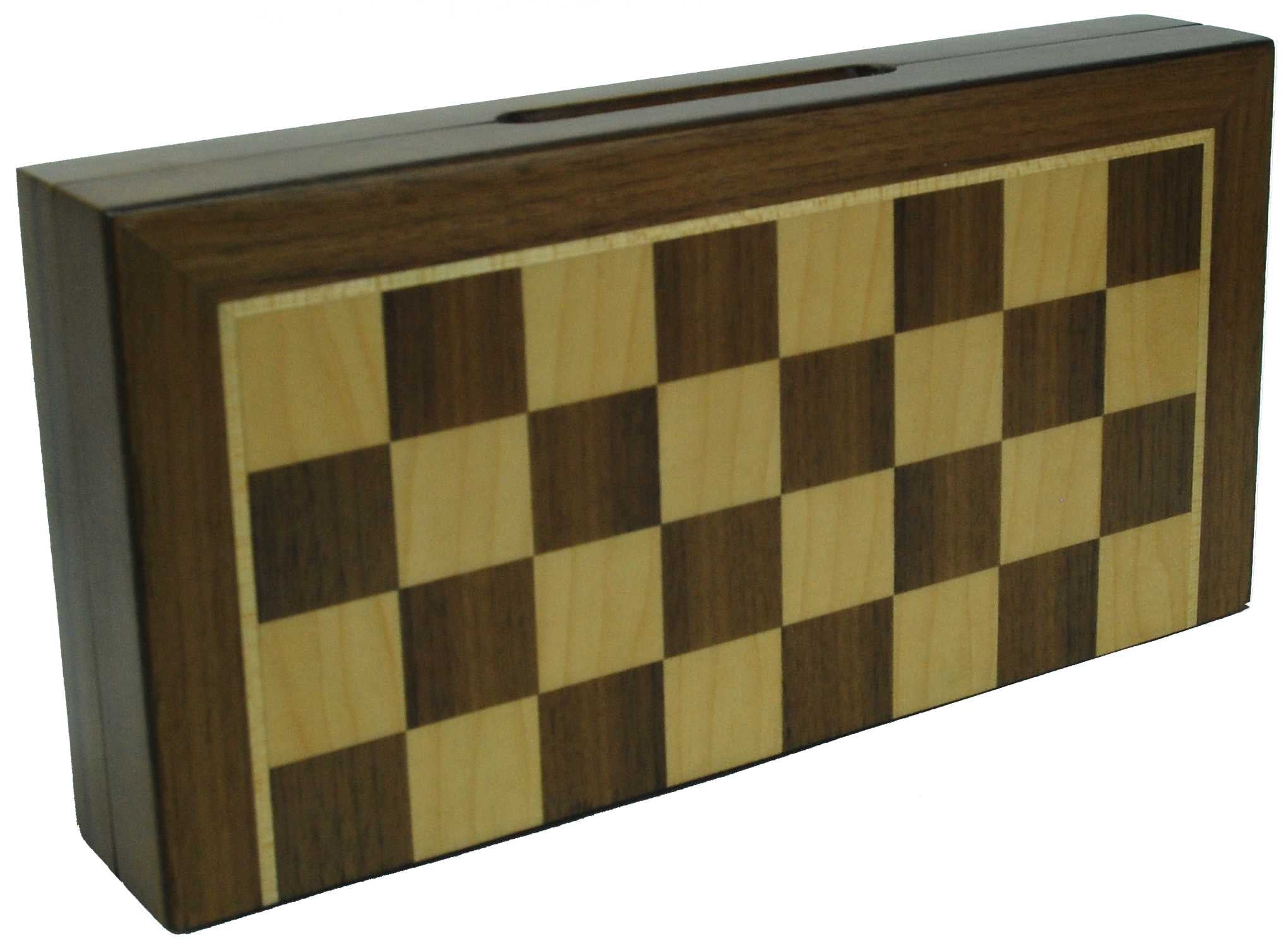 Schach-Kassette Magnetisch Nussbaum 23x23 cm