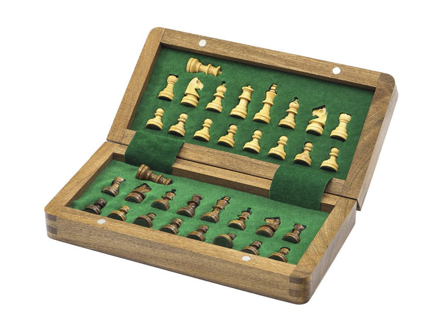 Schach-Kassette aus Holz, magnetisch
