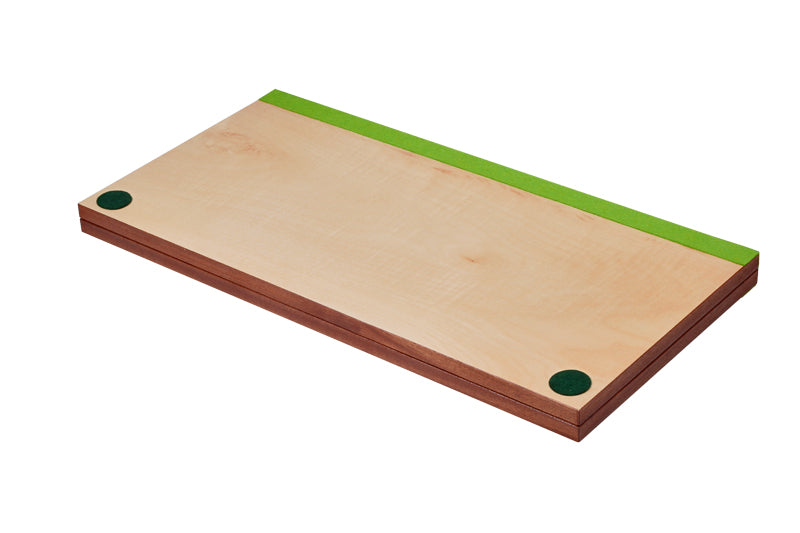 Turnier Schachbrett aus Mahagoni und Buchahorn mit Notation, klappbar, Feldergröße 58 mm