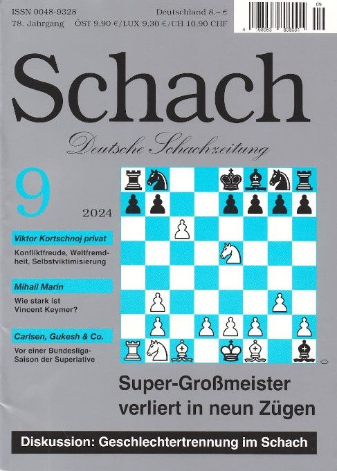 Dies ist ein Bild der Zeitschrift SCHACH Nr9. September 2024