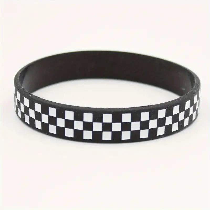 Armband schwarz-weiß kariert Schachmuster