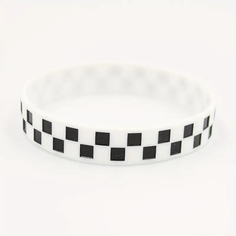 Armband schwarz-weiß kariert Schachmuster