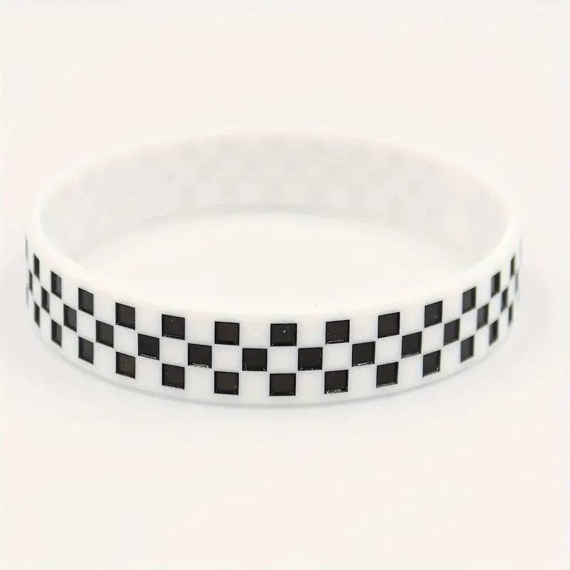 Armband schwarz-weiß kariert Schachmuster