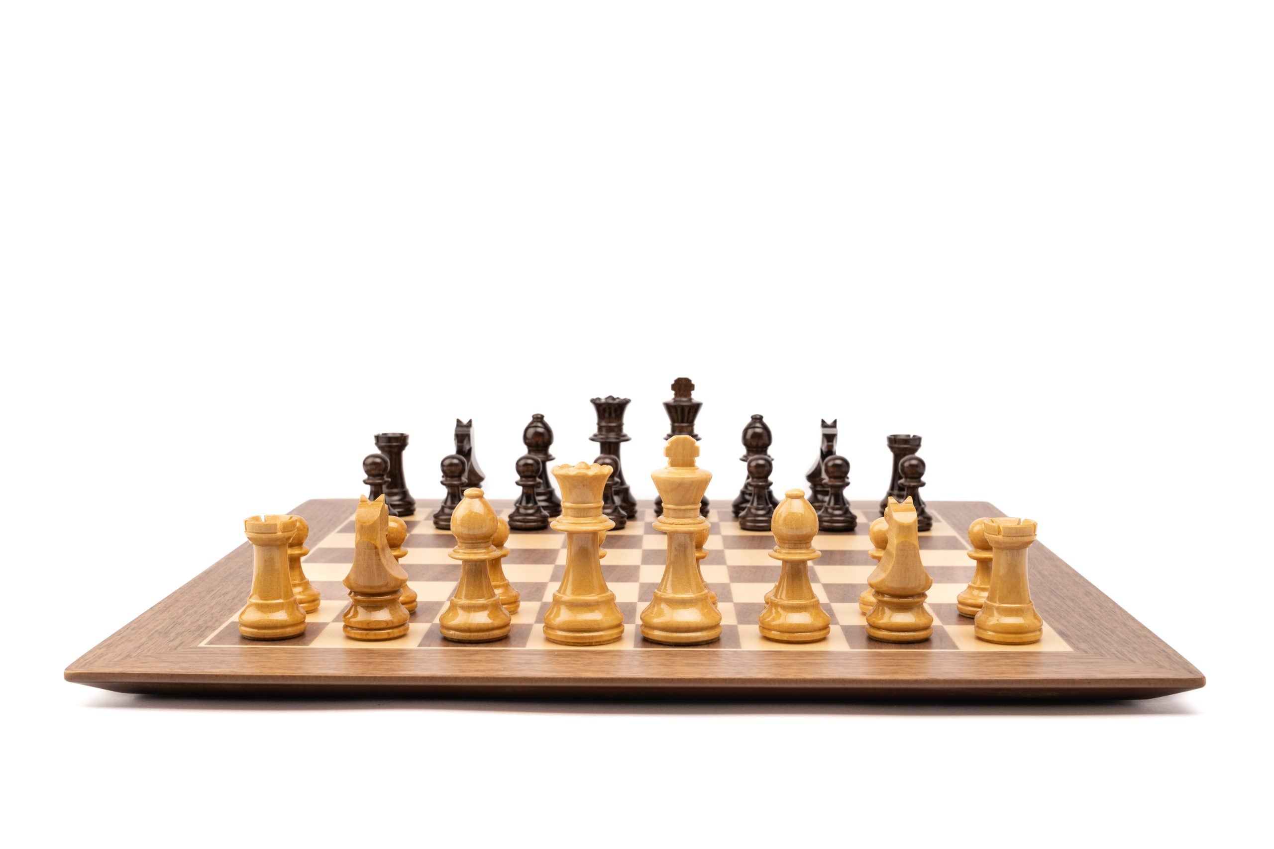 Edles Schachset aus Holz: Brett Barcelona, Feldergröße 50mm & Figuren Staunton Nr. 5