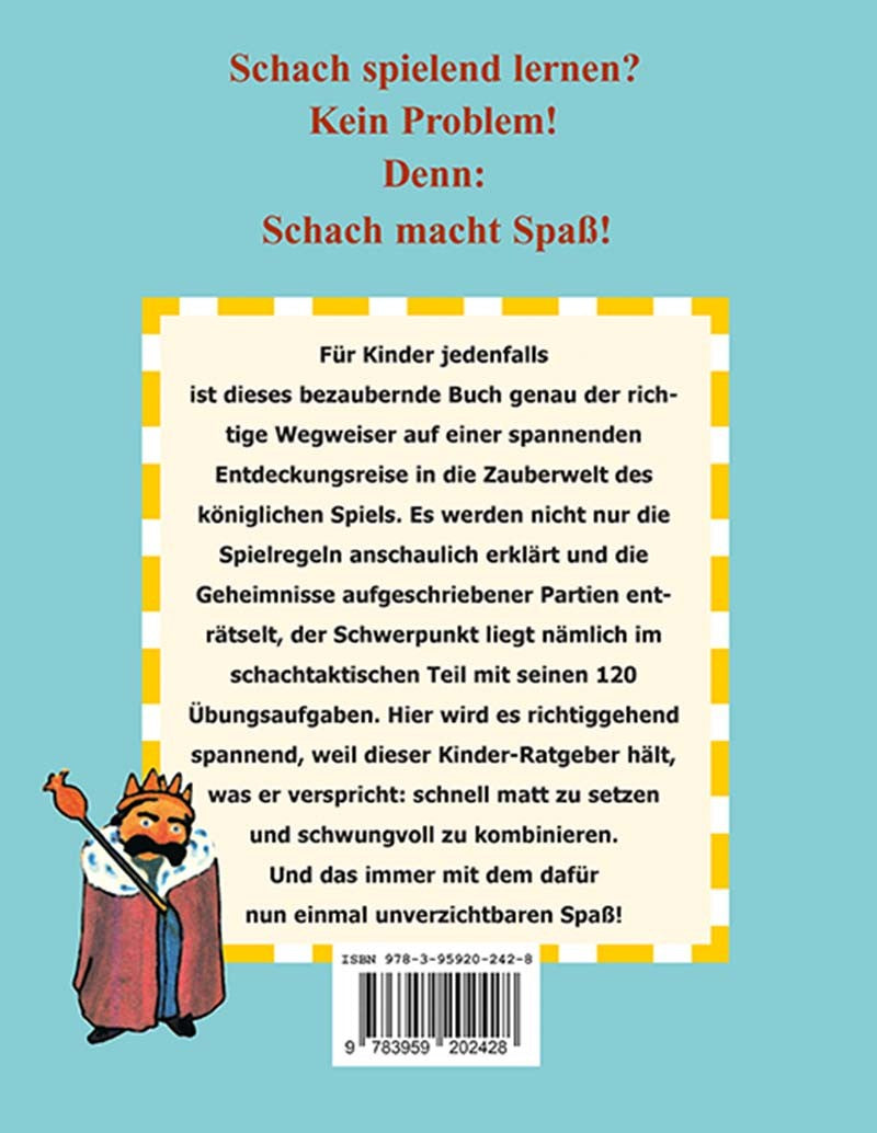 Buchcover von „Schach macht Spaß!“ von Bodo Starck – kinderfreundliches Schachbuch mit Übungen, Taktikaufgaben und leicht verständlichen Regeln.
