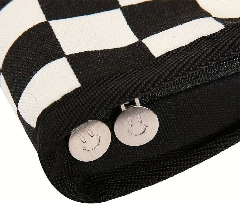 Pencil case with chess pattern