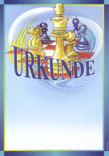Schach Urkunde bunt
