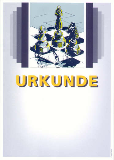 Schach Urkunde mit Zeichnung