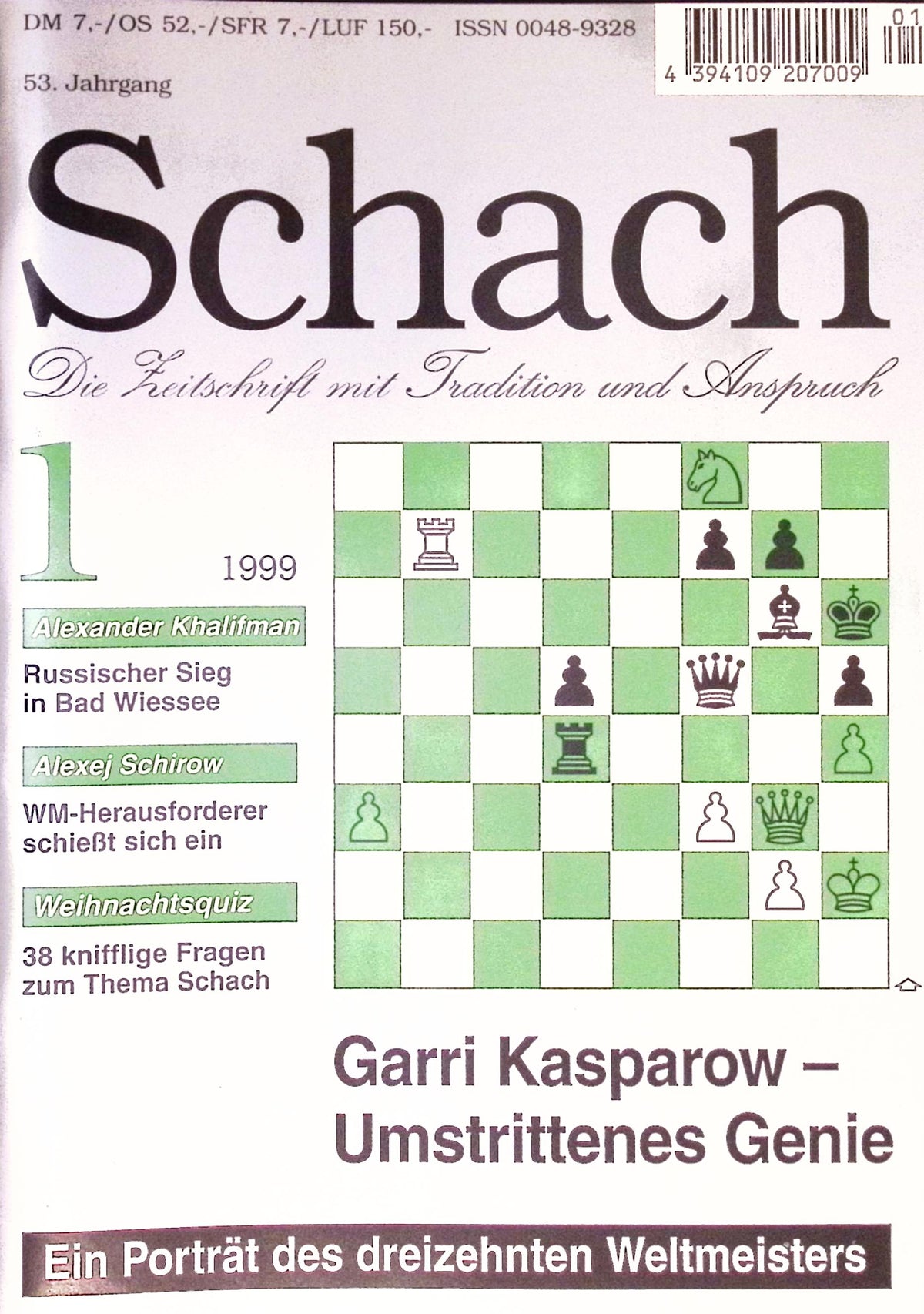 Zeitschrift SCHACH 1 / 1999 – Digitale Ausgabe