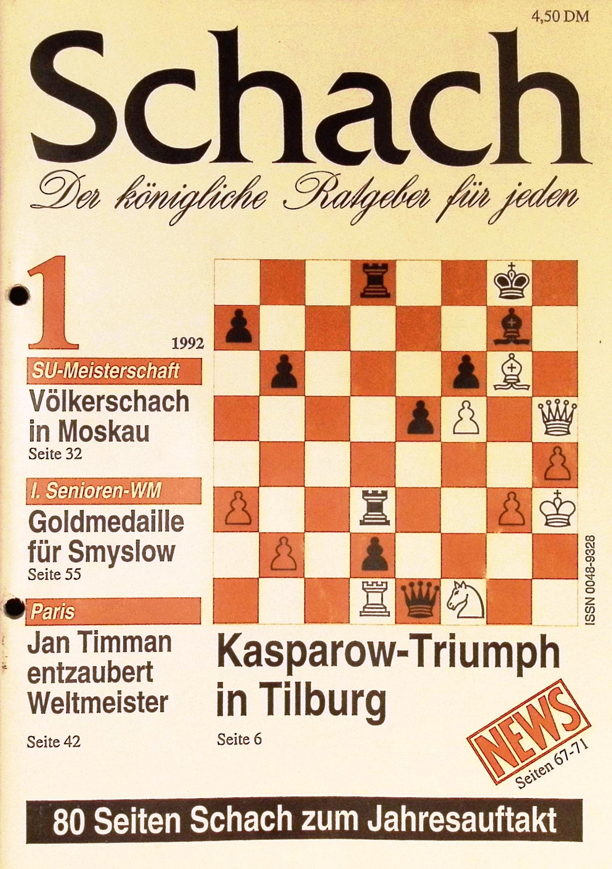 Zeitschrift SCHACH 1 / 1992 – Digitale Ausgabe