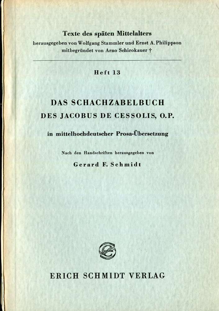 Das Schachzabelbuch des Jacobus de Cessolis (Antiquariat)