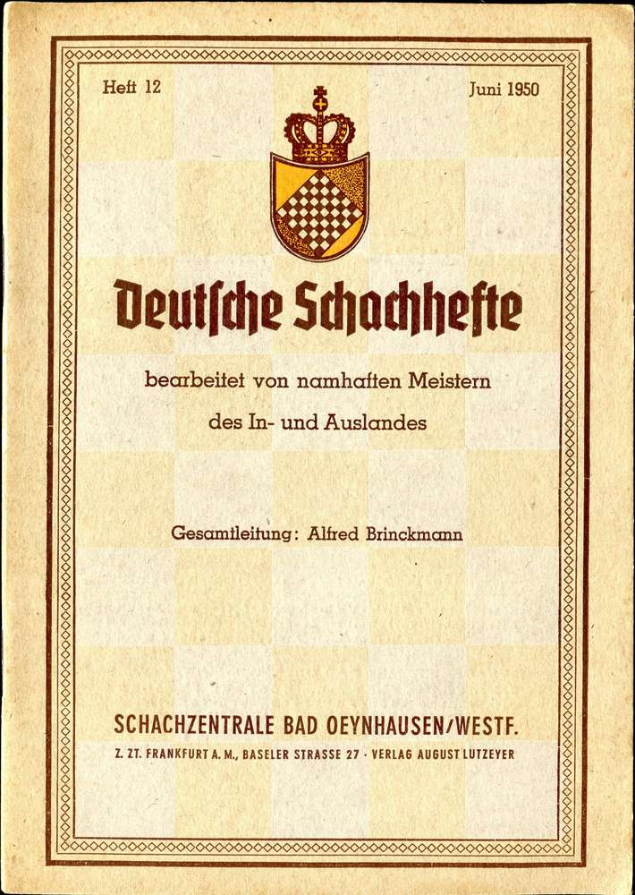Alfred Brinckmann Deutsche Schachhefte 1950 (Antiquariat)