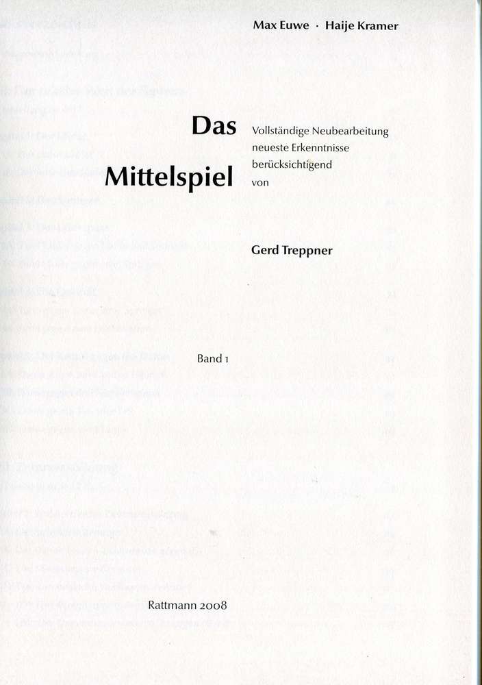 Euwe / Treppner Das Mittelspiel Band (Antiquariat)