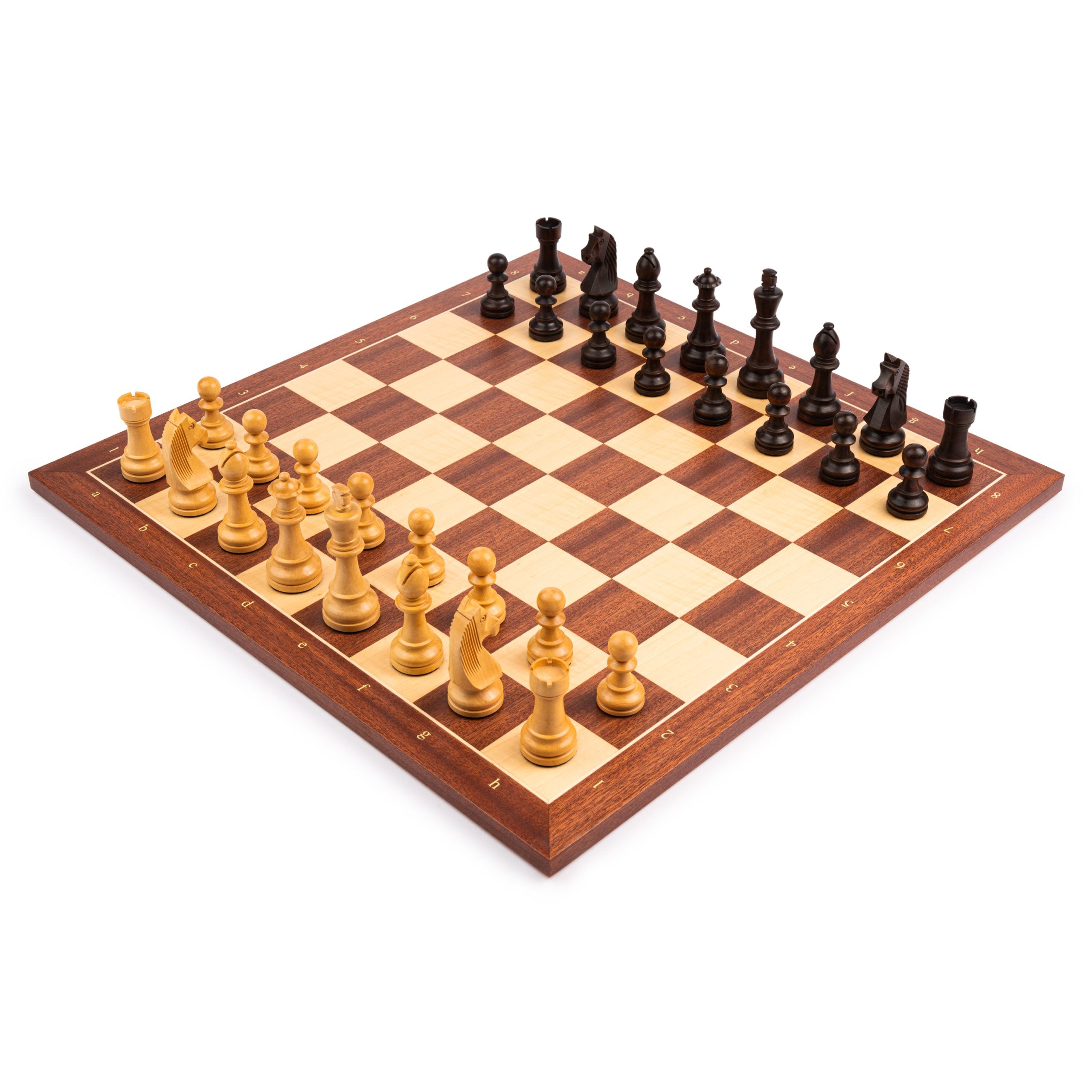 Set Mahagoni Deluxe - Schachset mit Notation und Aufbewahrungsbox