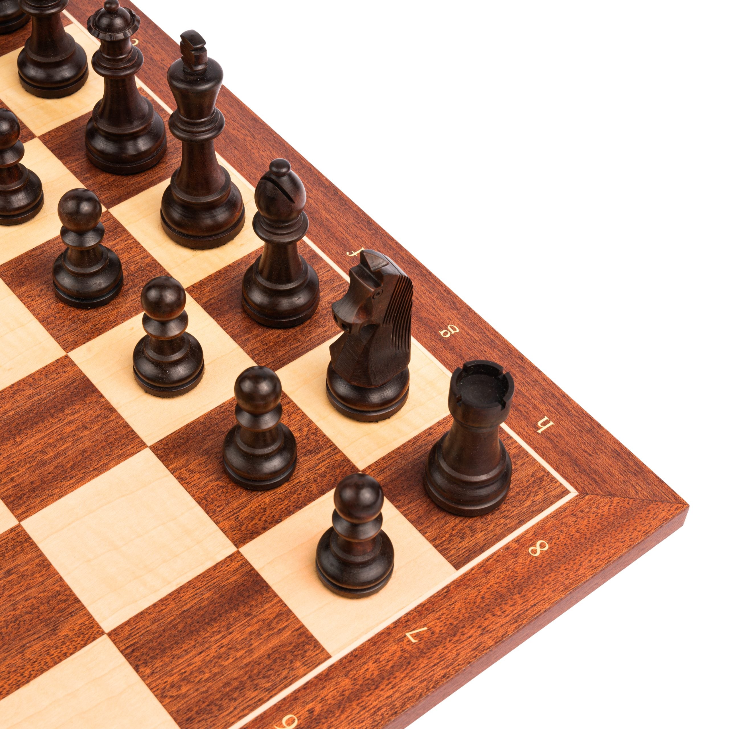 Set Mahagoni Deluxe - Schachset mit Notation und Aufbewahrungsbox