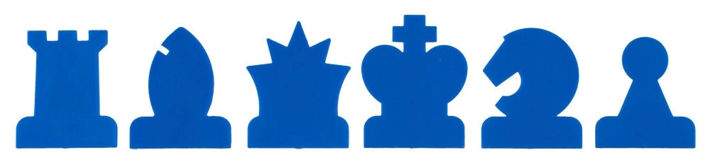 Figurensatz für Demo-Bretter magnetisch, weiß/blau, KH: 78 mm