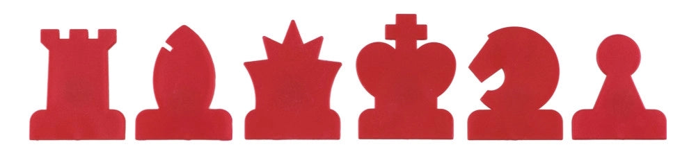 Figurensatz für Demo-Bretter magnetisch, weiß/rot, KH: 78 mm
