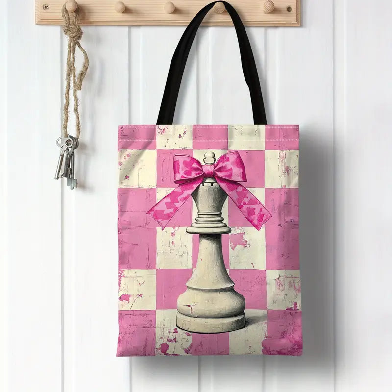 Tragetasche / Stofftasche mit Schachmotiv