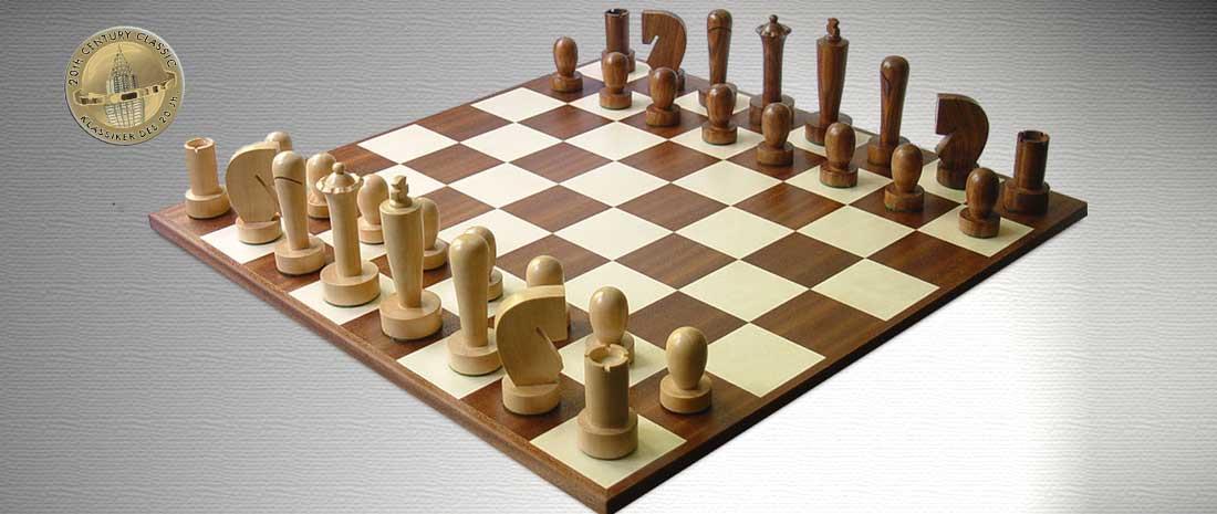 Schachset "Berliner Schach", KH 95 mm, braun