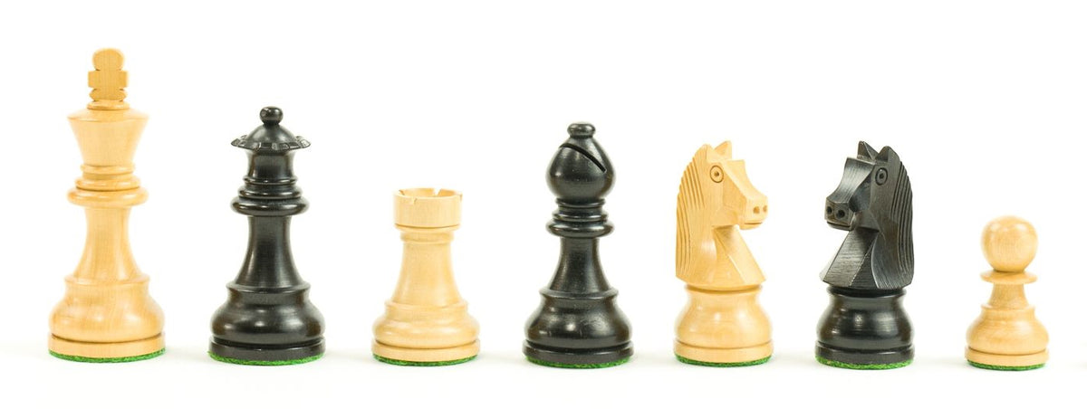 Schachfiguren Staunton-Form, Buchsbaum schwarz/natur, KH 89 mm