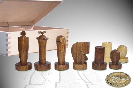 Schachfiguren "Berliner Schach", KH 83 mm, braun