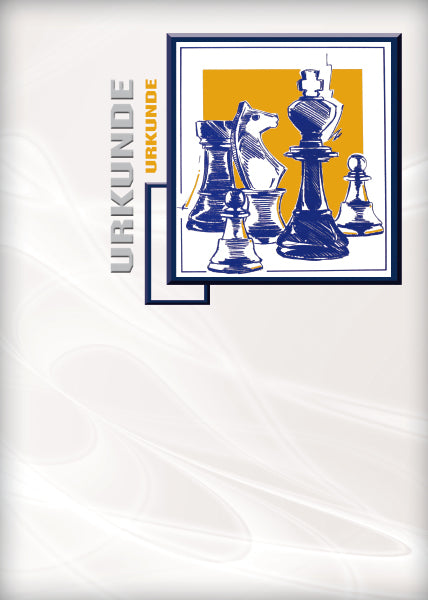 Schach Urkunde in Blau-Orange