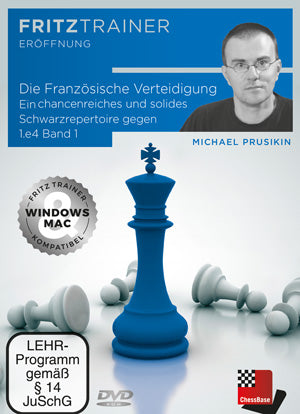 Dies ist eine Bild des DVDs Die Französische Verteidigung - Ein chancenreiches und solides Schwarzrepertoire gegen 1.e4 Band 1 von ChessBase