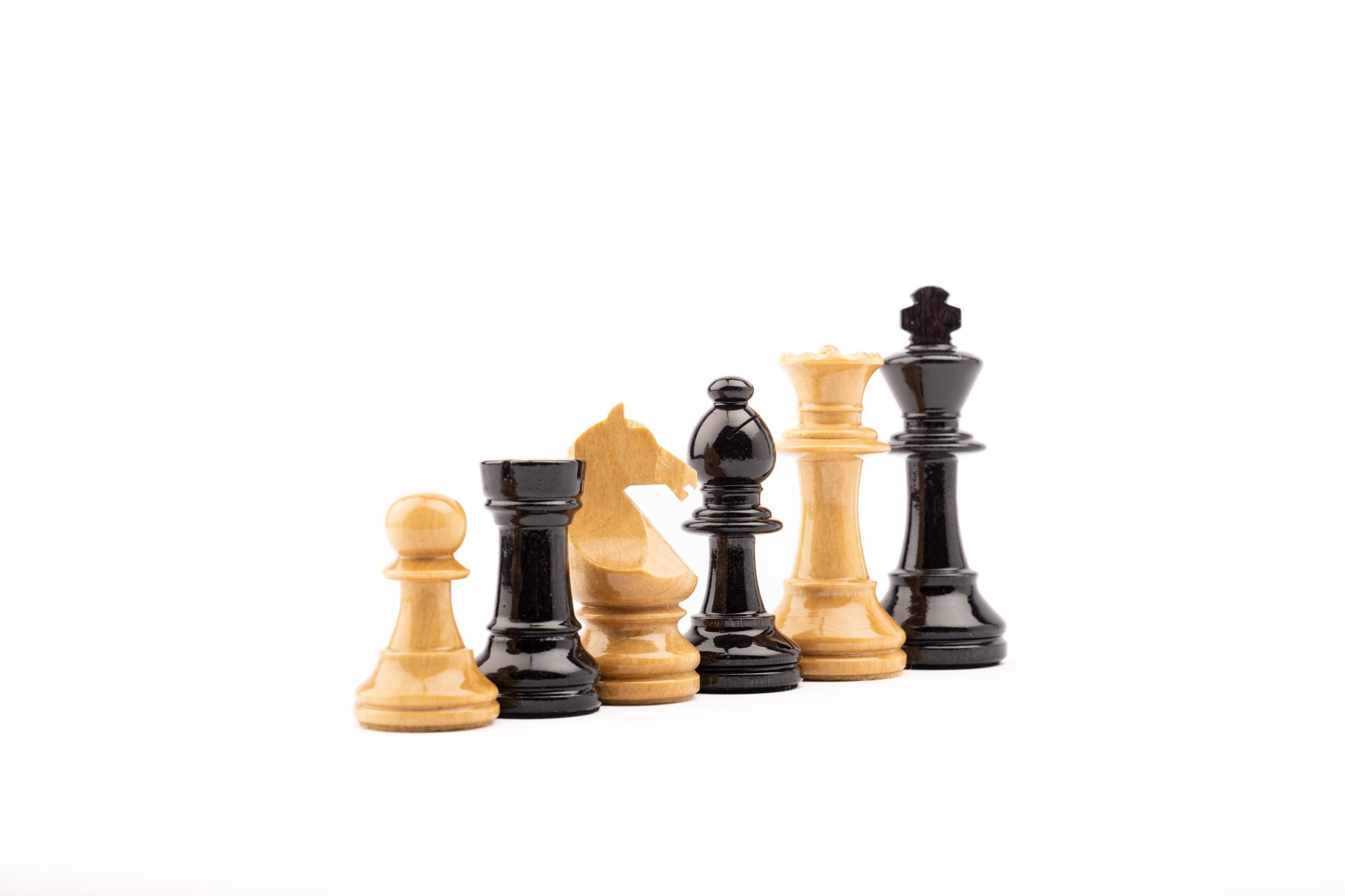Staunton Nr. 5 Schachfiguren - Schwarz glänzend