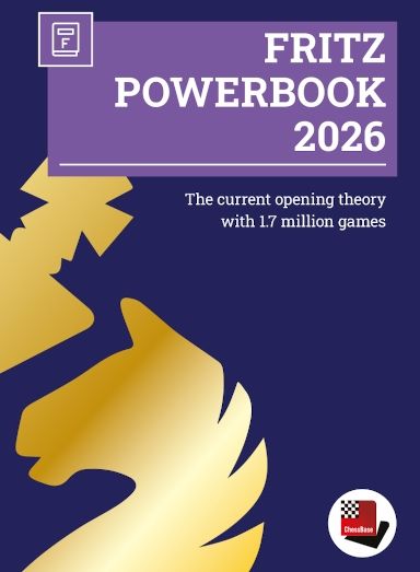 Cover der Schach-Datenbank Fritz Powerbook 2026 der Firma ChessBase 