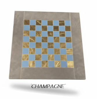 Luxus Schach Set mit Lederbrett & Staunton Figuren – Premium Schachbrett 35x35 cm