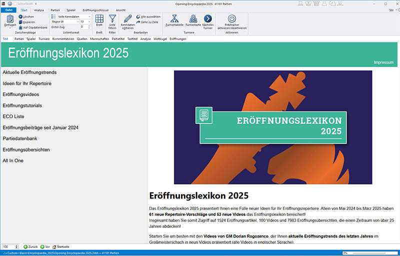 ChessBase Eröffnungslexikon 2025