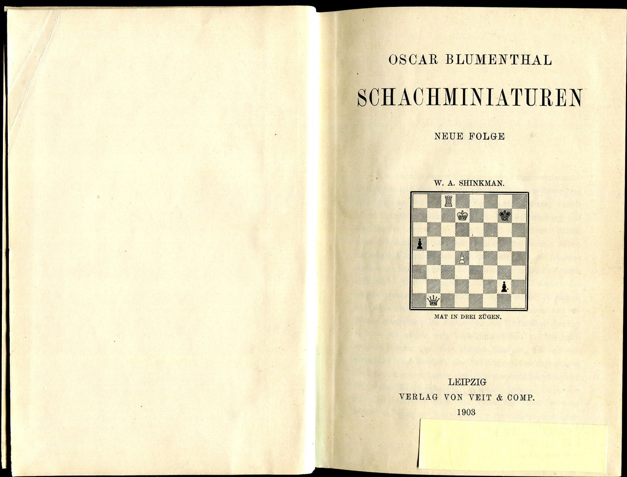 Oscar Blumenthal: Schachminiaturen