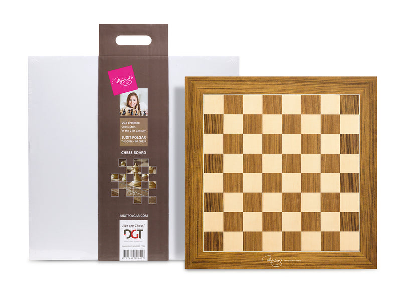 Judit Polgár Deluxe Holz-Schachbrett, Feldgröße 55mm