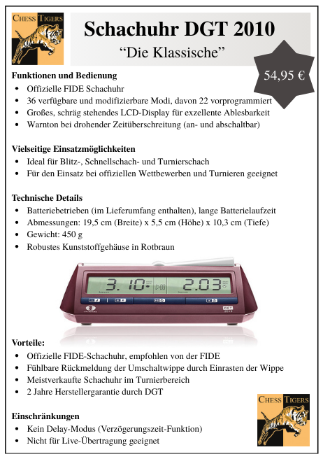 Schachuhr DGT 2010