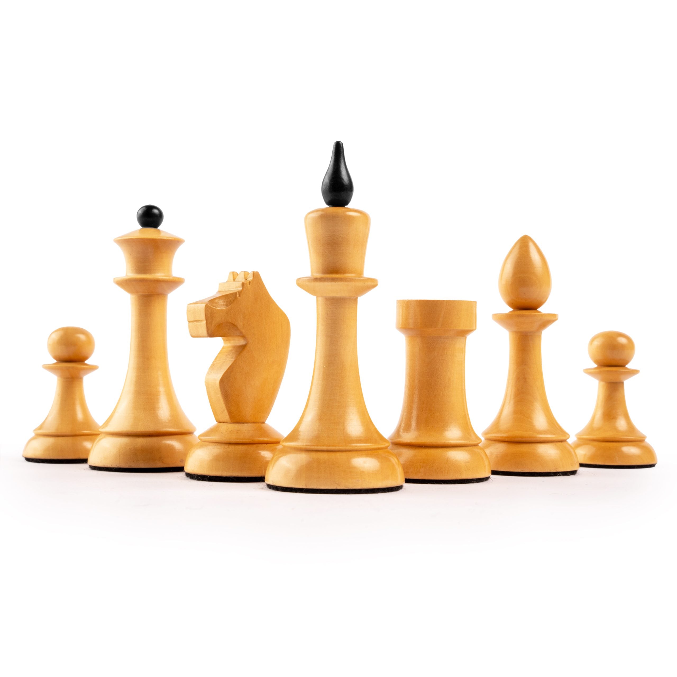 Queen’s Gambit originalgetreue Schachfiguren 97 mm aus Buchsbaum, gewichtet, mit zusätzlicher Dame