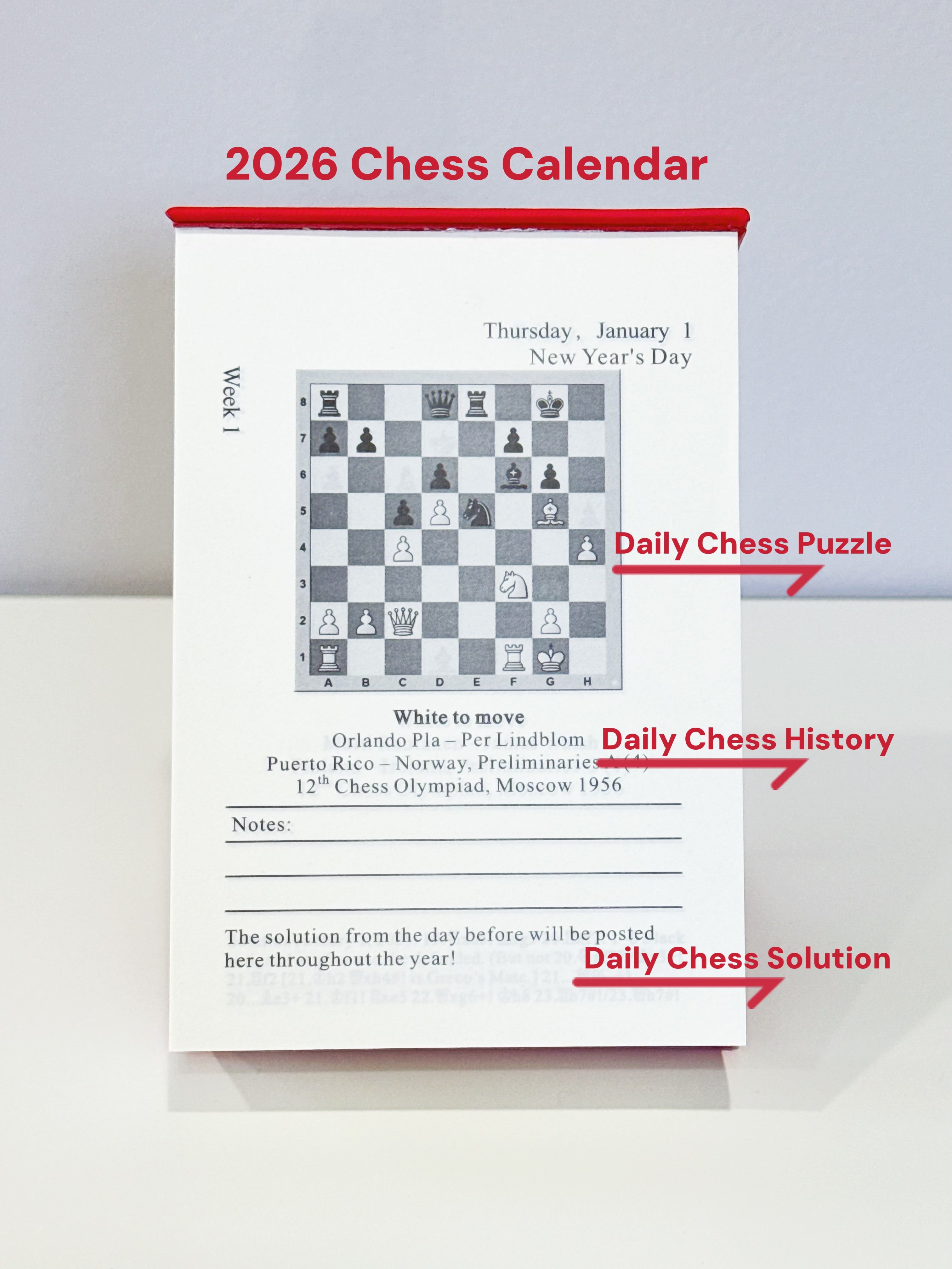 Schachkalender 2026 /  2026 Chess Calendar