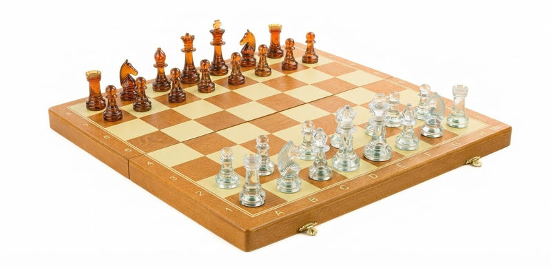 Schachkassette "Turnier" mit 58 mm Feldern – Brett 53x53 cm