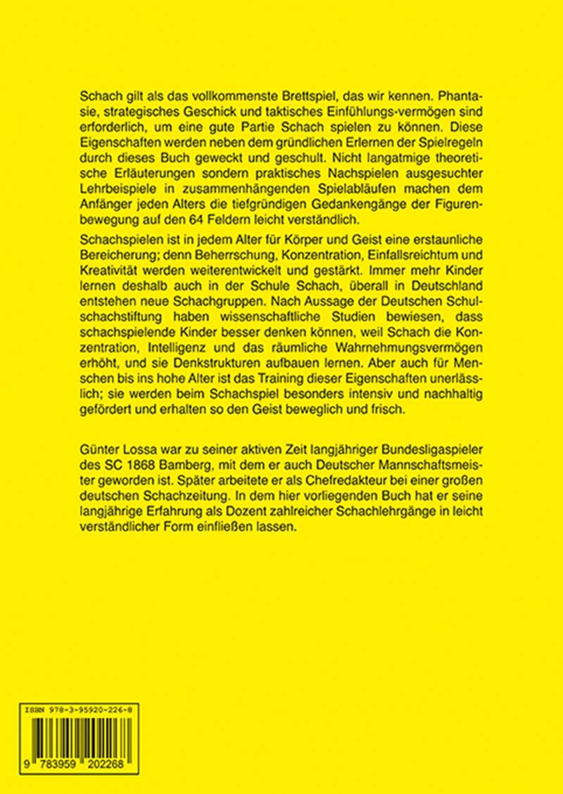 Buchcover „So lernt man Schach“ von Fritz Lossa – Grundlagenbuch für Schachanfänger.