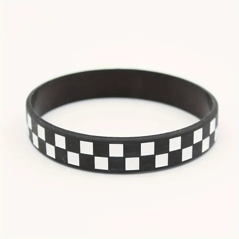 Armband schwarz-weiß kariert Schachmuster