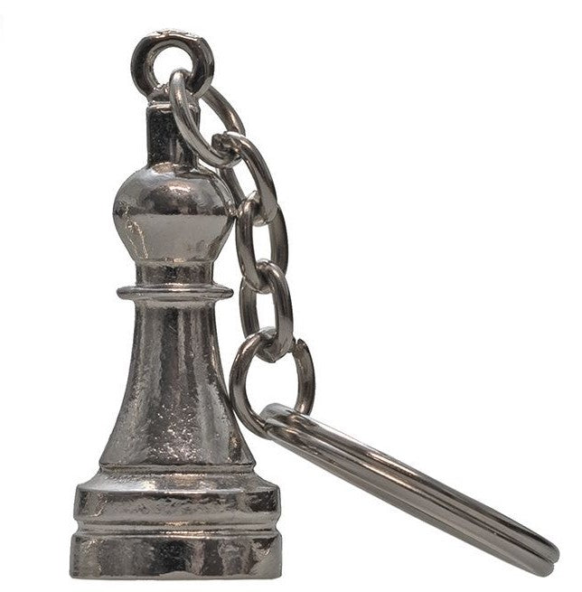 Keyring with a metal chess piece