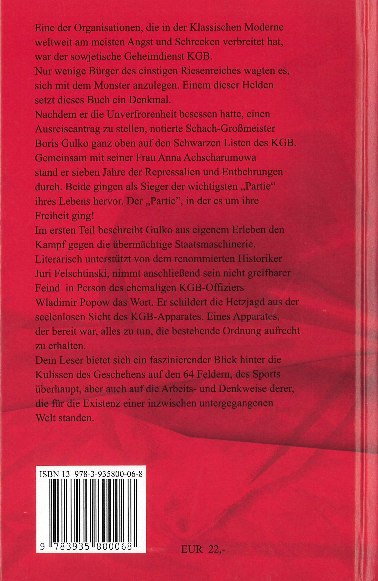 Dies ist ein Bild der Rückseite des Buches Der KGB setzt matt