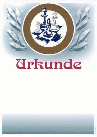 Schach Urkunde mit Goldemblem