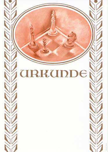 Schach Urkunde mit Goldrand