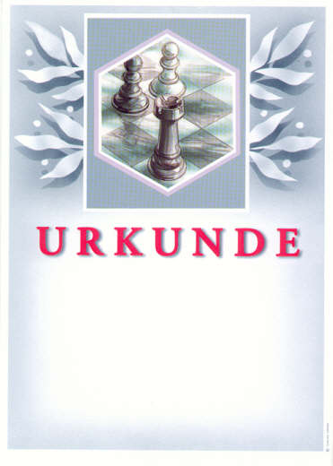 Schach Urkunde mit Schachfiguren